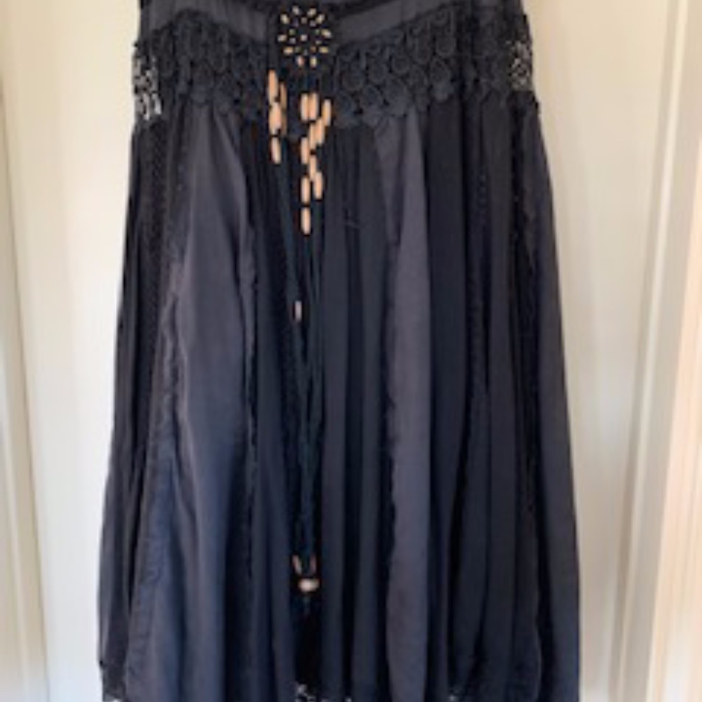 Black Skirt with Lace Detail